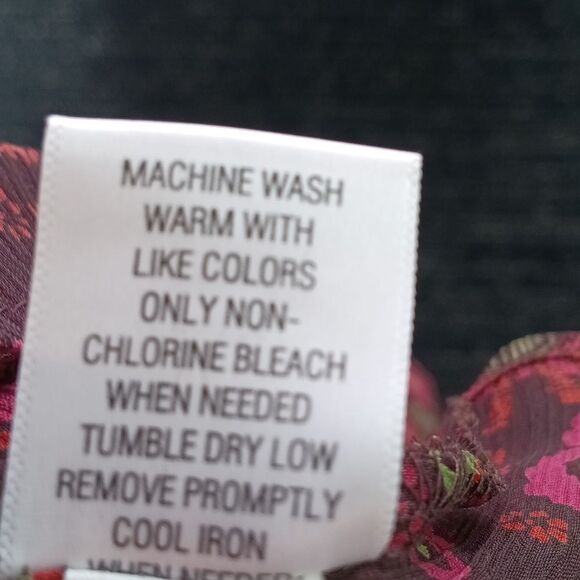 Apt 9 sheer floral long-sleeve velvet trim boho top sz L - Picture 13 of 13